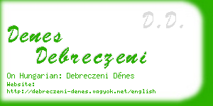 denes debreczeni business card